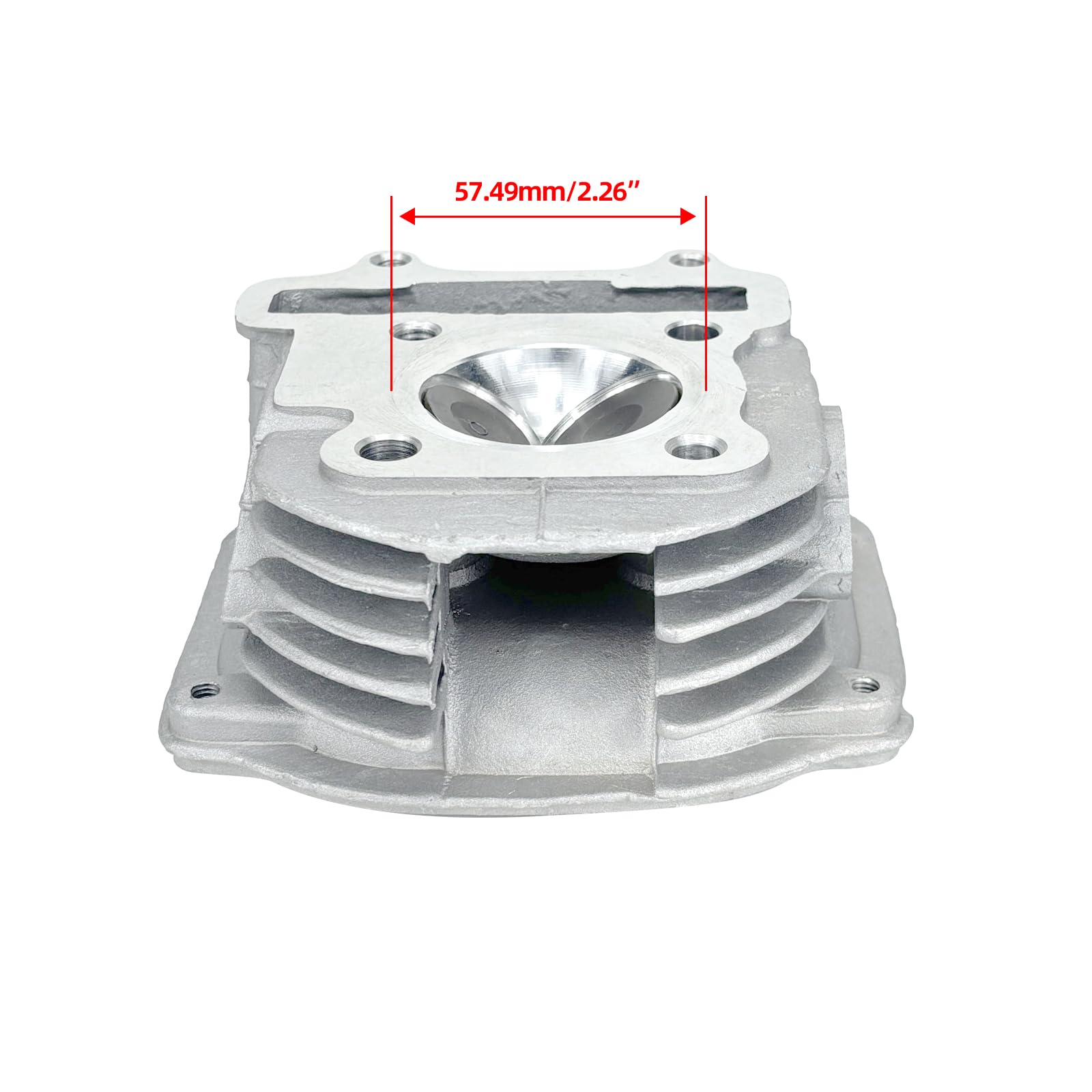 Kit testa cilindro 150 cc 57,4 mm adatto per GY6 4 tempi 157QMJ 152QMI Jonway, Jmstar, Roketa, Sunl, Tank, Peace, Taotao ATV ciclomotore Go Kart (non EGR)