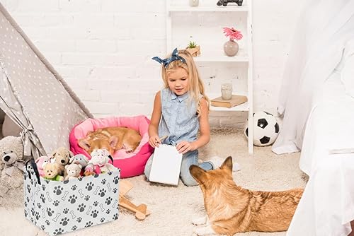 Miniatura 4 de Cesta rectangular para perros, contenedor de juguetes para perros, organizador de cesta de almacenamiento para perros. Cesta de almacenamiento