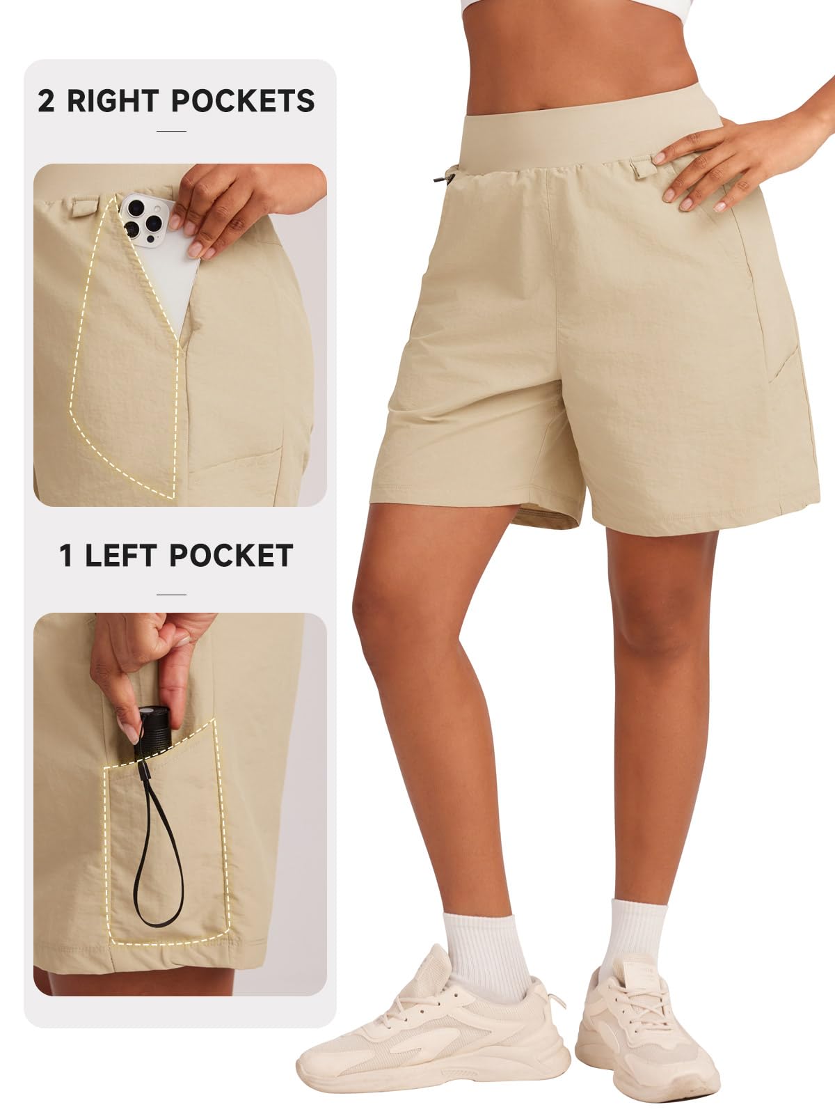 VUTRU Bermudas para mujer, pantalones cortos de verano, UPF50+ para senderismo, camping