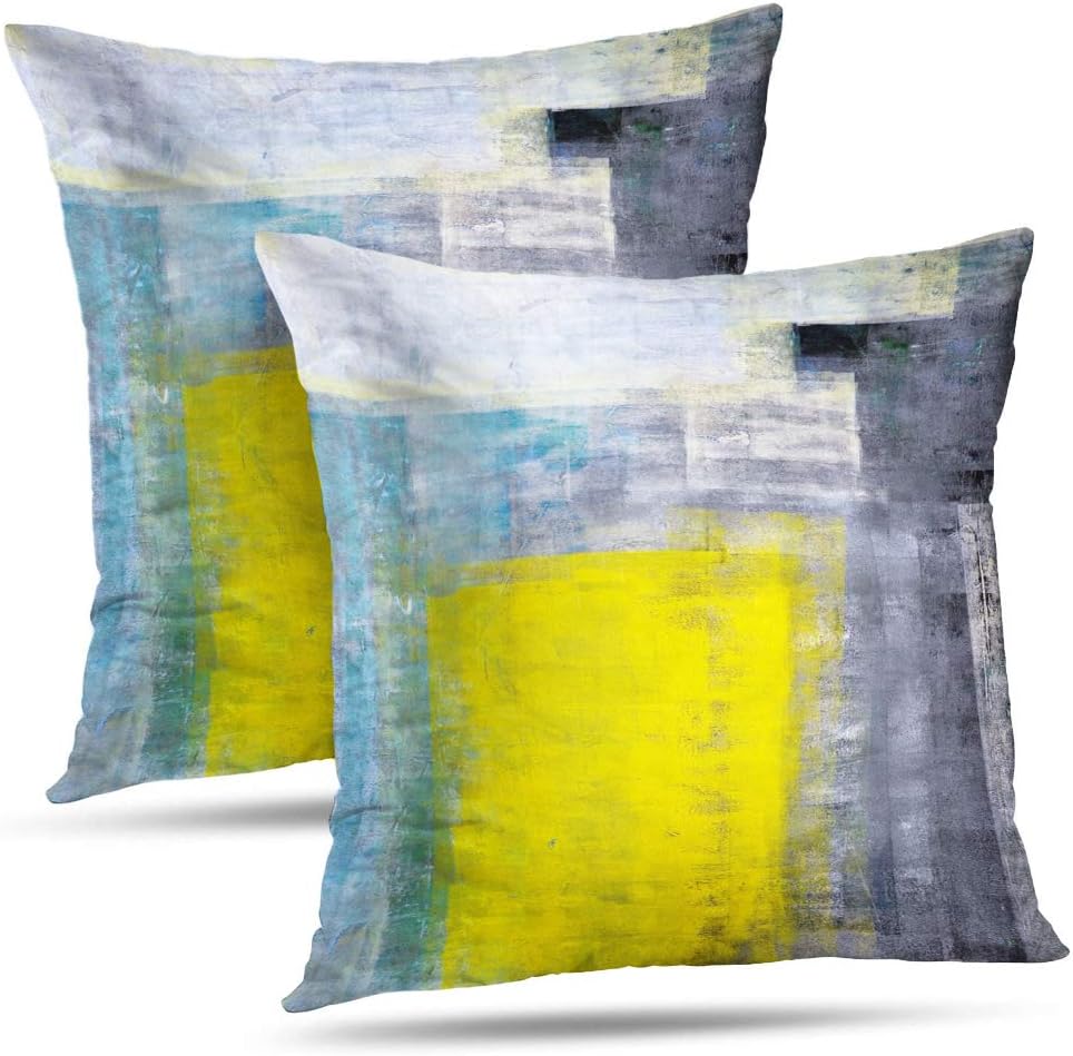 teal yellow throw pillows