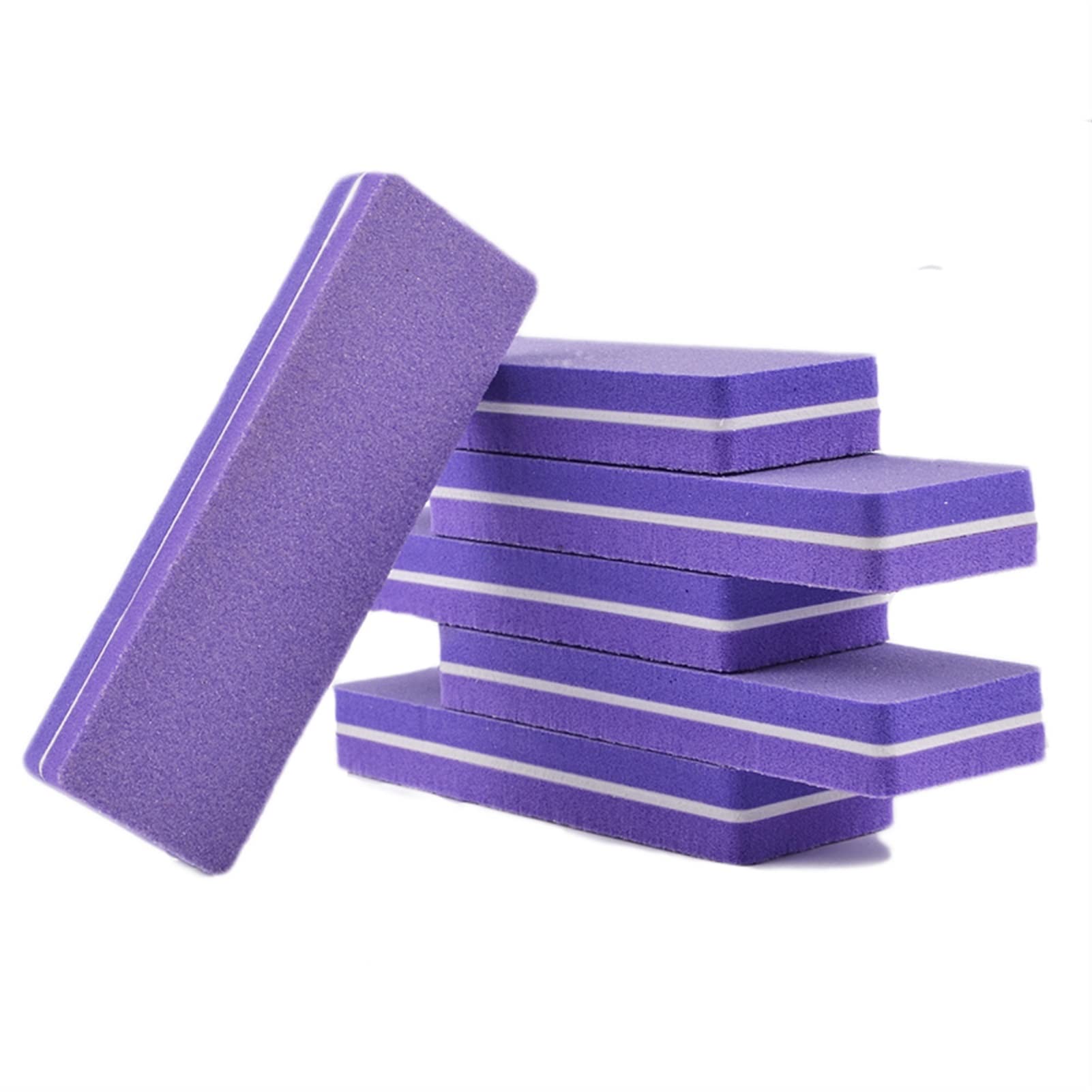 Bloque pulidor de uñas, Lima de uñas morada for manicura, paquete 100, 8,9x2,9x1,2cm