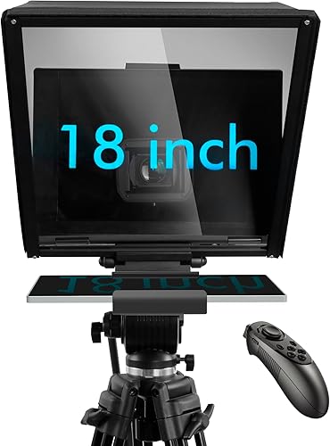 ILOKNZI Teleprompter grande de 18 pulgadas gran angular Plus para tableta de bisagra de 15.6 pulgadas 360 con soportes ajustables lente de cámara