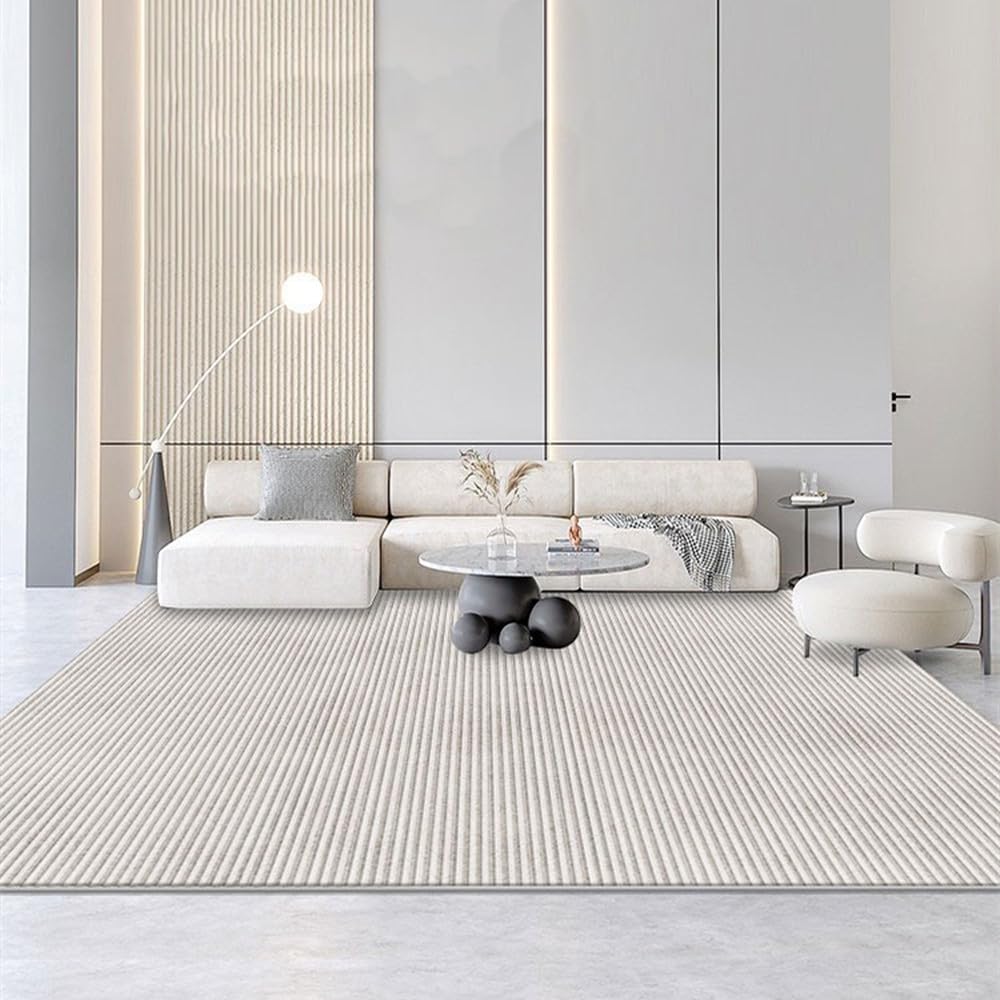 Tapis crème moderne facile à nettoyer et résistant à l'usure