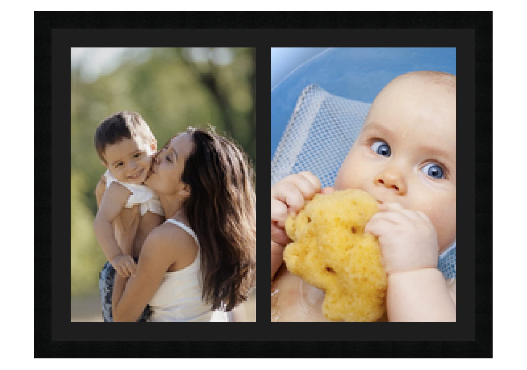 Cadres Photos pêle mêle multivues Noir 2 Photo(s) 33x48 Passe Partout, Cadre Photo Mural 72x53 cm Noir, 3 cm de Largeur