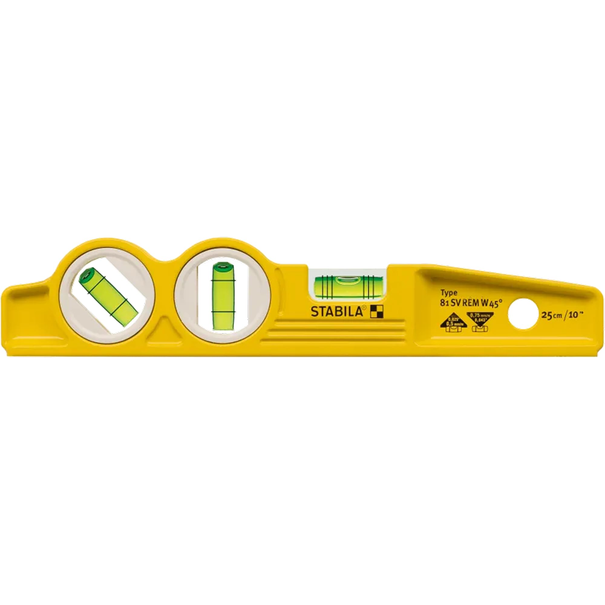 STABILA 81SMW45 Die Cast 3-Vial Torpedo Level