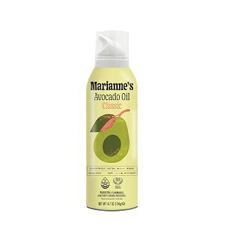 Mariannes Avocado Oil Spray: 100% Pure Avocado Oil Cooking Spray for Sauteing, Baking & High-Heat Cooking, Neutral Flavor, Propellant-Free Air Pressure Spray, Smoke Point Up to 500F