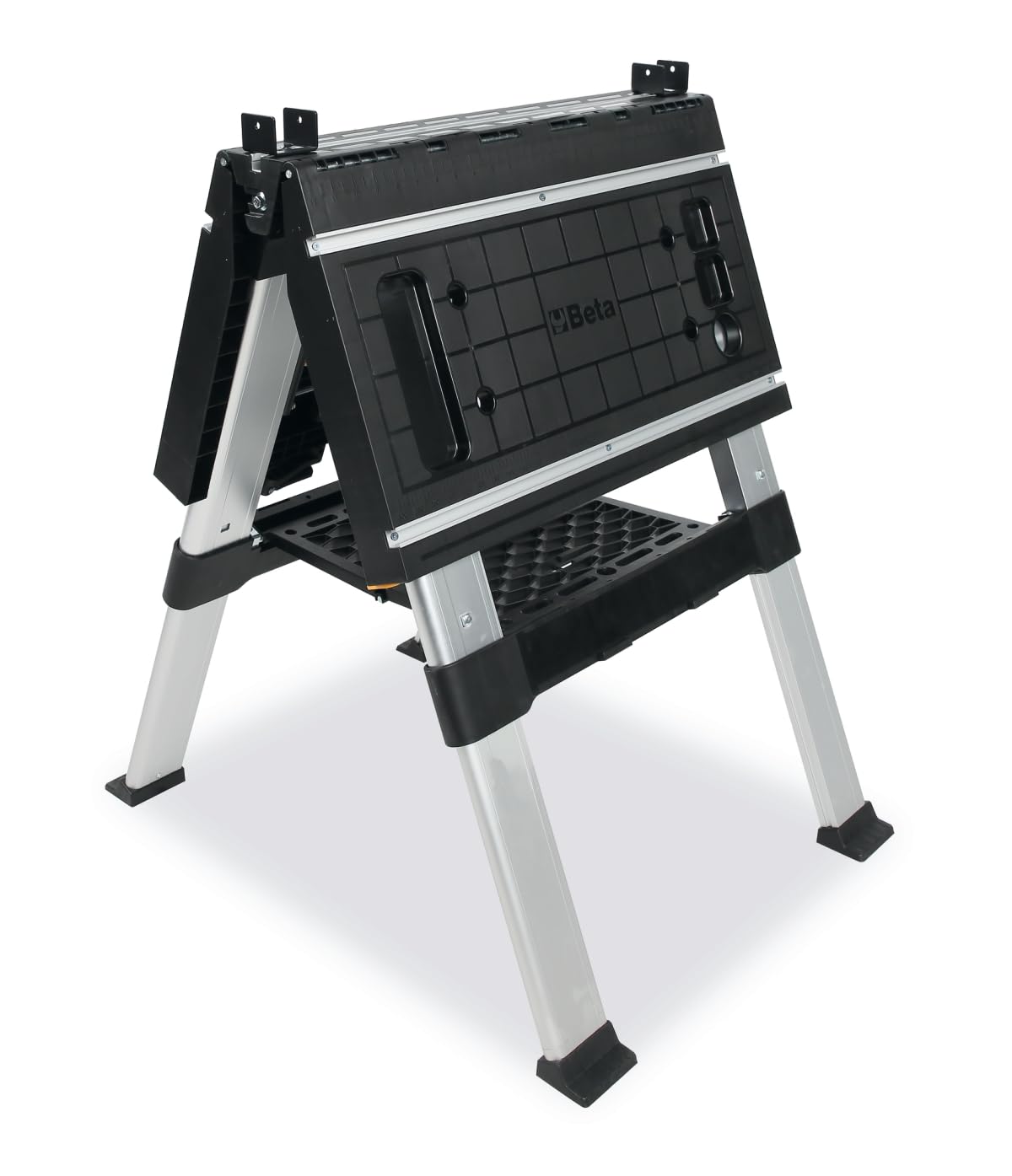 BETA - Banco da Lavoro Pieghevole Multiuso con Piano 820x630 mm e Gambe Telescopiche Regolabili, Banco Professionale Portatile con Morsetti per Officina Garage Fai da Te e Manutenzione, C56BLP