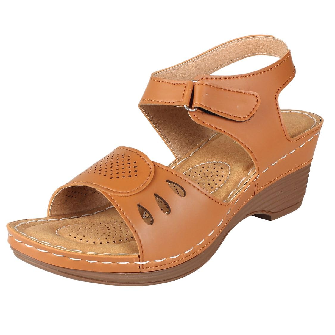 XE Looks Stylish & Comfortable Doctor Sole Tan Wedges for Women (B0CCL3CGTS) Amazon Price History, Amazon Price Tracker
