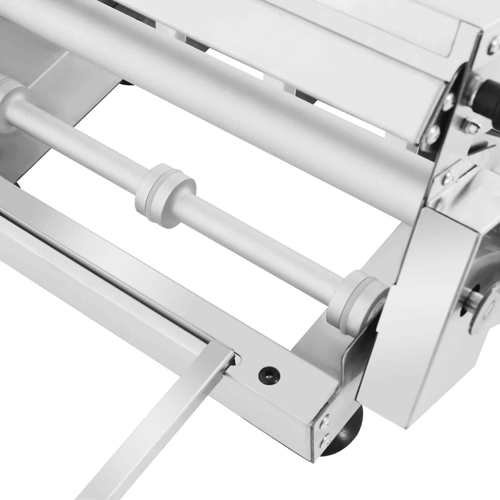 Teigausrollmaschine, Edelstahl Manuell Teigausrollmaschine mit Einstellbarer Dicke, Pizza Teigausroller, Pizzateigroller, Manuelle Teigstärke, für Geschäfte und Food Courts