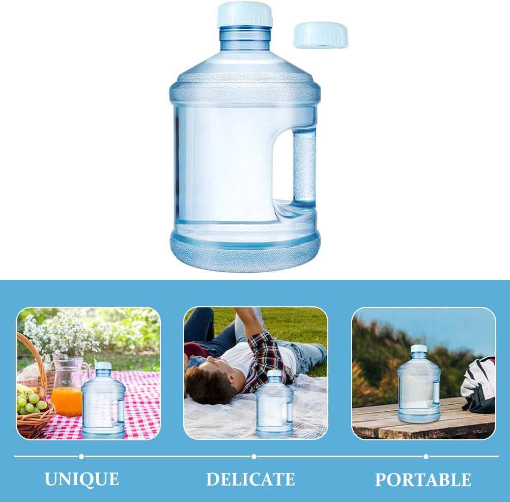 Kisangel Portable Water Jug Pc Camping Water Container with Handle Large Mouth for Easy Filling and Pouring Transparent Outdoor Container for Car Driving Hiking Fresh or Salt 9.84X6.10X6.10In