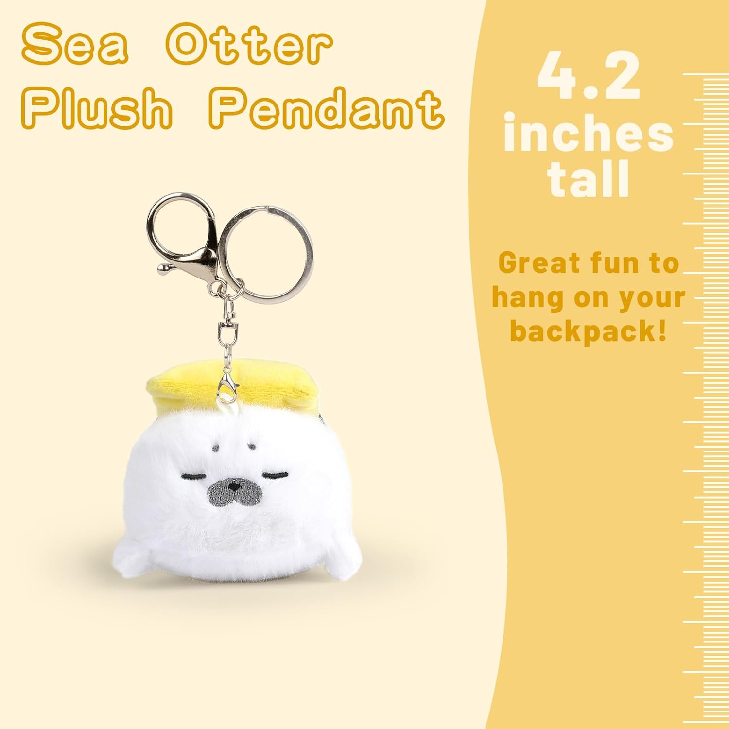 Sea Otter Plush Keychain Toys Cute Sushi Seal Stuffed Animals Pendant for Backpack - Image 3