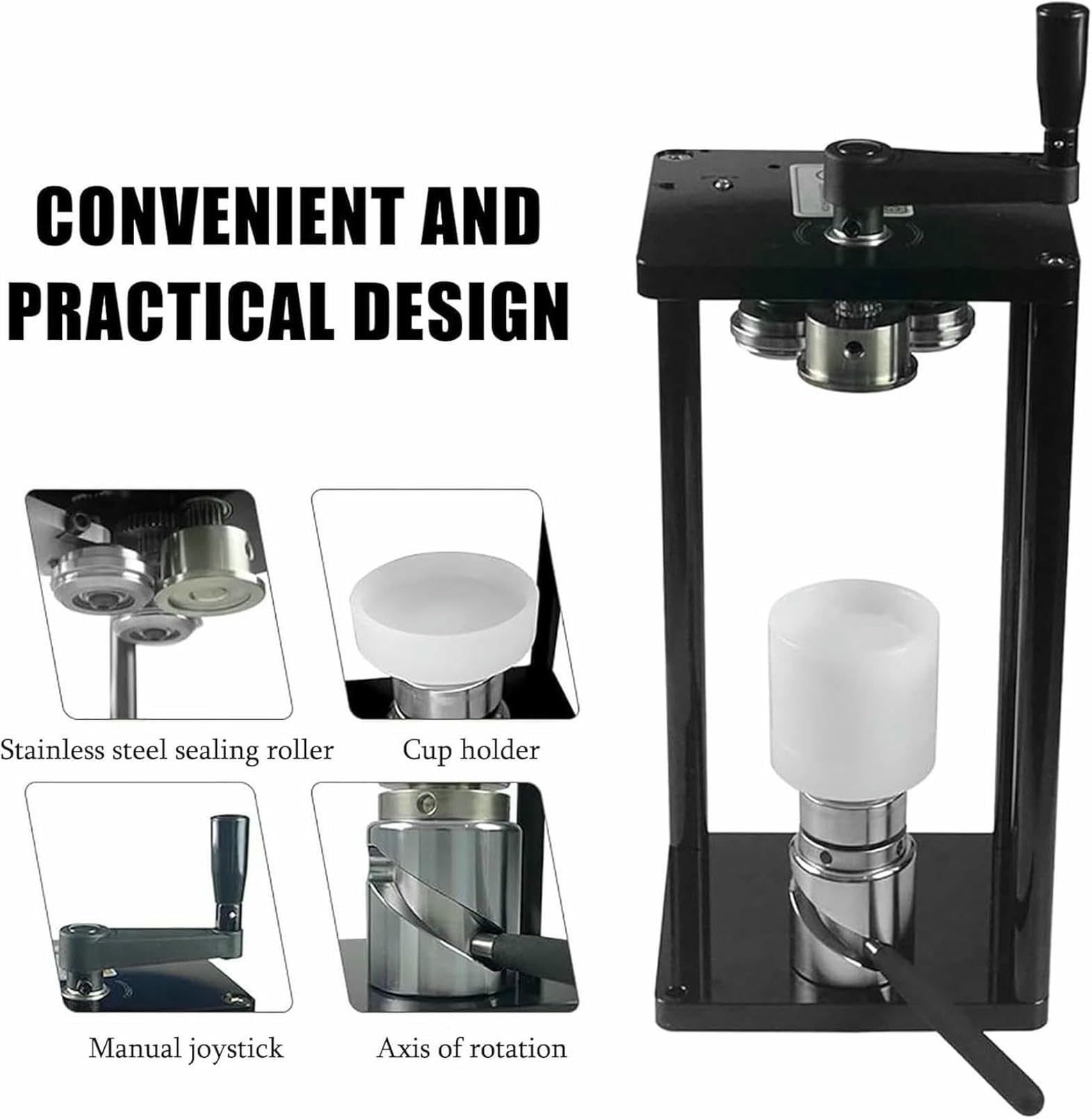 Strumento Manuale per Sigillare Lattine per Uso Domestico, Nessuna Richiesta di Energia, Altezza Regolabile per Varie Dimensioni di Lattine
