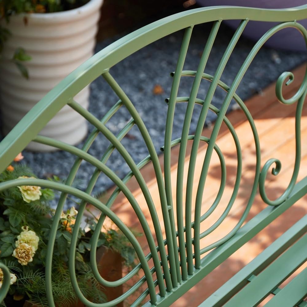 panca da giardino Panca doppia da giardino, balcone interno con sedia in ferro con schienale, posti a sedere for il tempo libero all'aperto mobili da giardino