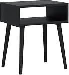 NTC Solid Oak Lux Nightstand with Drawer, Mid Century Modern Side Table Bedroom, Bedside Furniture, Night Stand, End Table, Easy Assembly - Rustic Oak