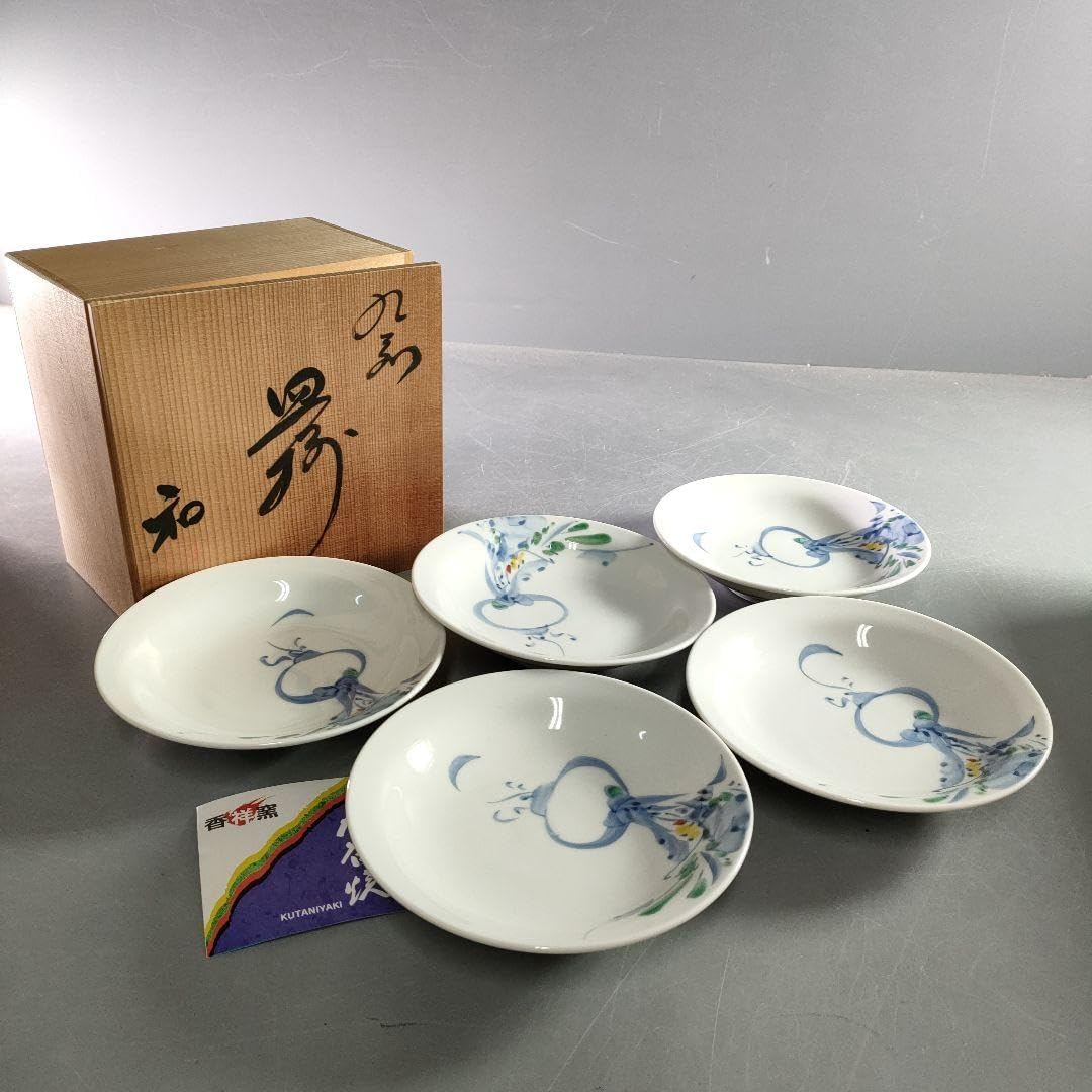 其泉窯 藍染花地紋 八角皿 5枚セット 小鉢 古伊万里 箱付き シリーズ 其泉窯 藍染花地紋 八角皿 5枚セット 小鉢 古伊万里 箱付き シリーズ