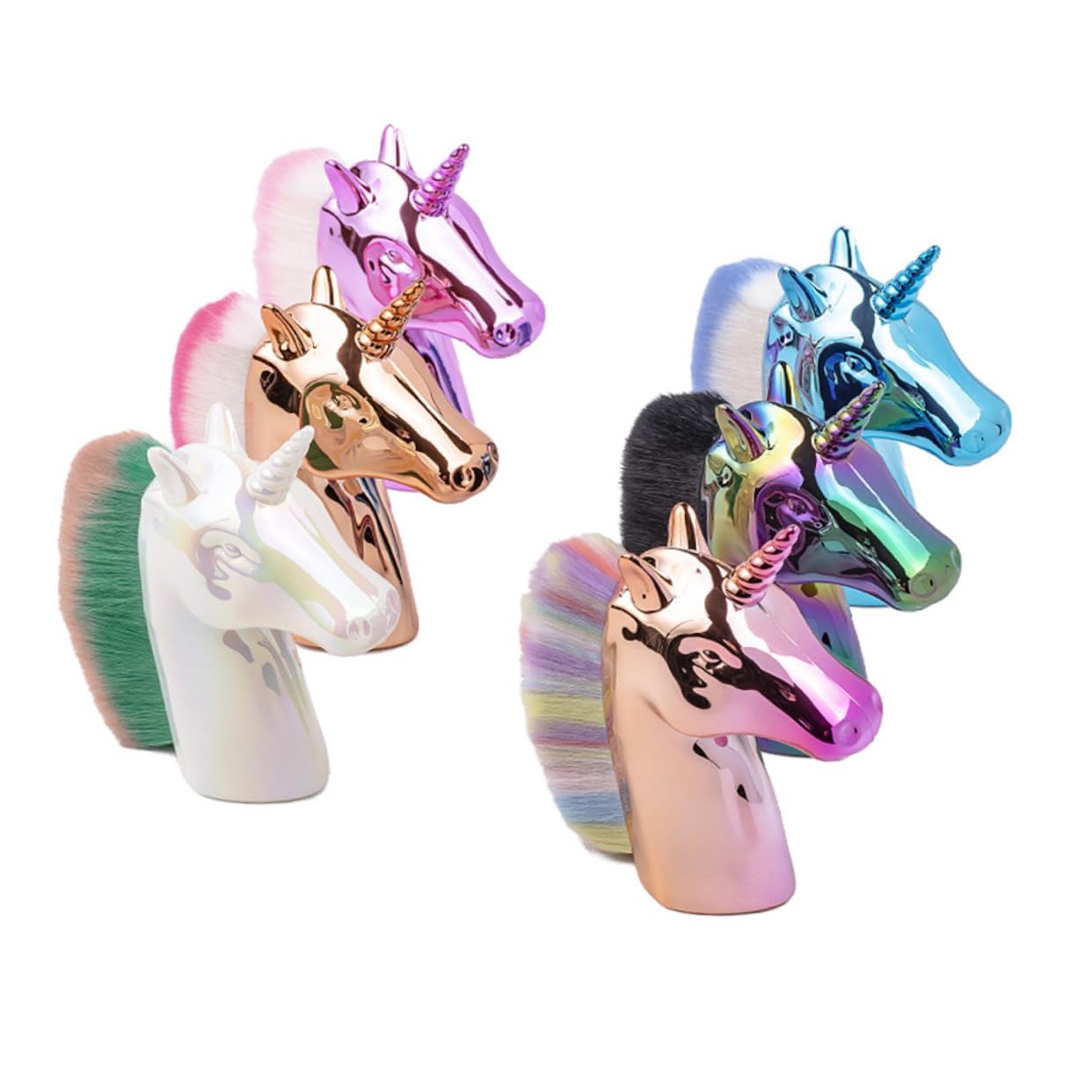 FRCOLOR 6pièces Brosse à Licorne De Brosse De Nettoyage Pour Poils Doux Pour Manucure Et Pédicure Bleu Rose