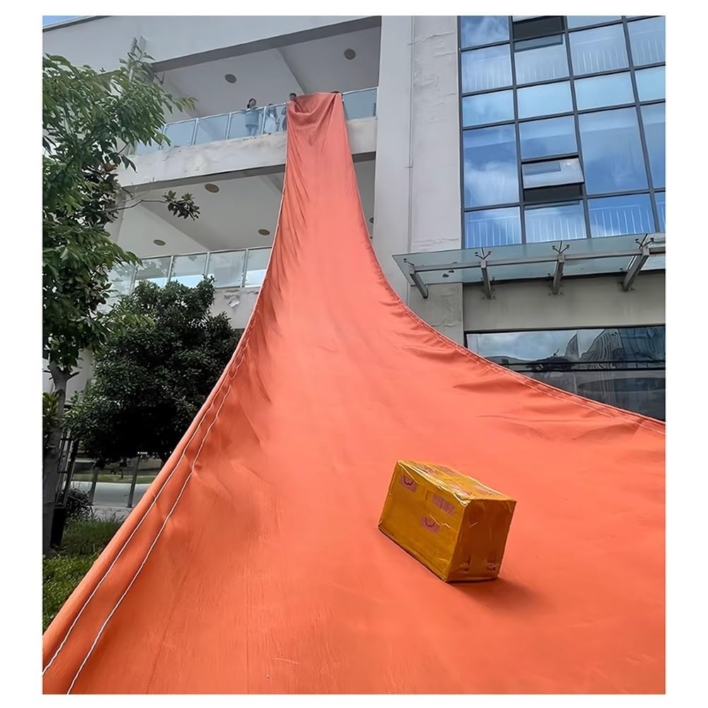 GLDYTVF Canvas Chute,Heavy Duty Canvas Chute with Grommets, Tear-Resistant Tarpaulin for High-Altitude Cargo Unloading, 2x12m Orange Conveyor for Efficient Moving and Loading