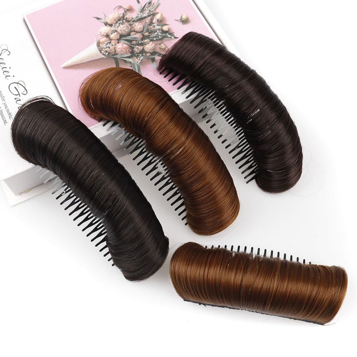 FRCOLOR 4 Juegos De Accesorios Para El Cabello Para Mujer Para Moños Almohadillas Para El Cabello Para El Volumen Del Cabello Herramientas Para Peinar El Cabello 3 Piezas X 4