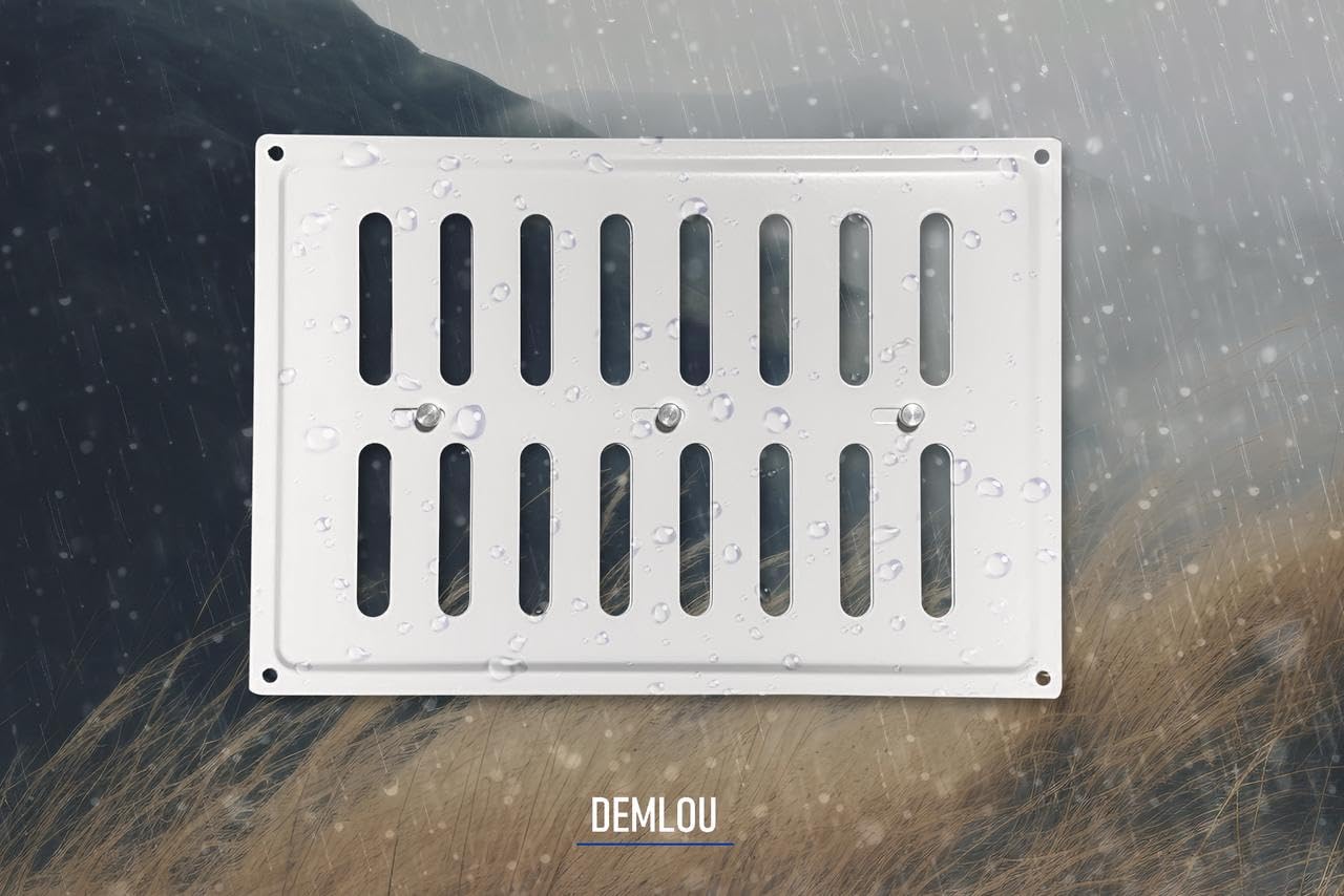 Rejilla de Ventilación Regulable 25x25 cm Cuadrada – Acero Galvanizado Blanco RAL 9016 con Lamas de Apertura/Cierre – Para Pared o Techo.