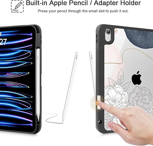 Miniatura 4 de Tuiklol Funda para iPad de 10. generación, 2022 de 10.9 pulgadas, soporte para lápices con cubierta a prueba de golpes, carcasa trasera transparente