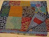 Tribal Asian Textiles - Colcha Boutí indio Sari Kantha reversible 1080.