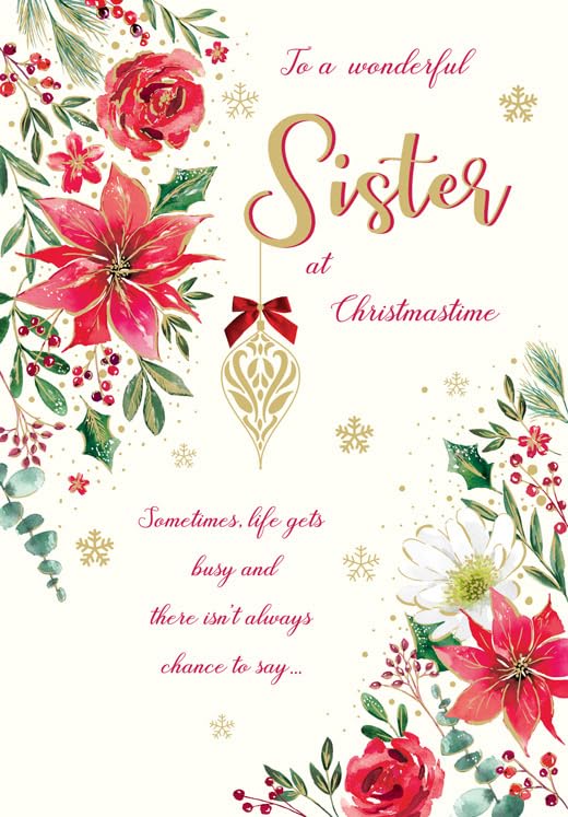Christmas Card To a Wonderful Sister - 9 x 6 inches - Regal Publishing
