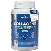 Collagene Marino con Acido Ialuronico – 240 Compresse 2400mg di Collagene Idrolizzato, Integratore con Biotina + Zinco + Selenio + Vitamina C + Coenzima Q10 per Pelle, Capelli, Unghie e Articolazioni