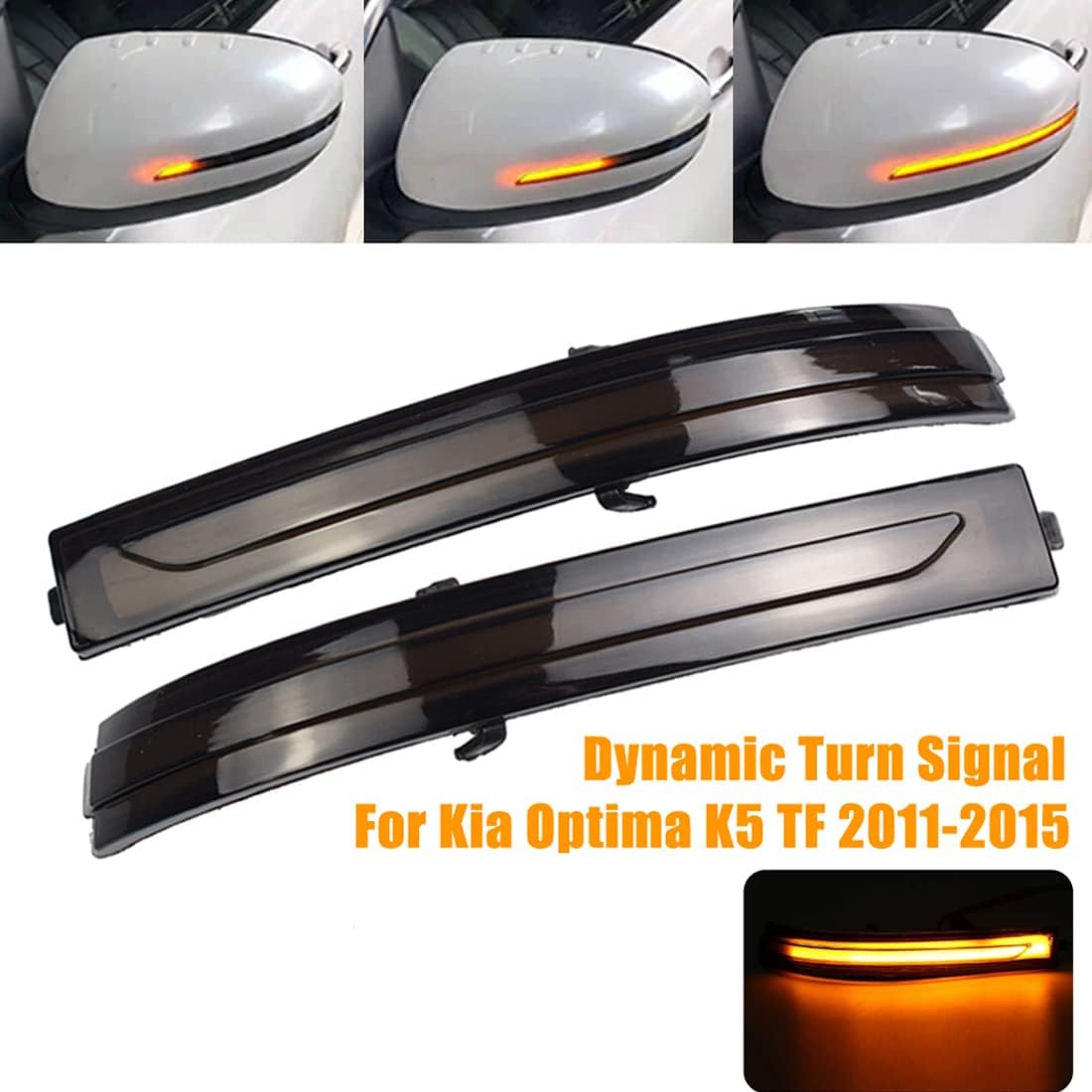 Dynamic Turn Signal Light Rearview Mirror Smoked Lens Turn Signal Indicator Light LED Turn Singal Blinker Light Compatible with Kia Optima K5 TF 2011 2012 2013 2014 2015