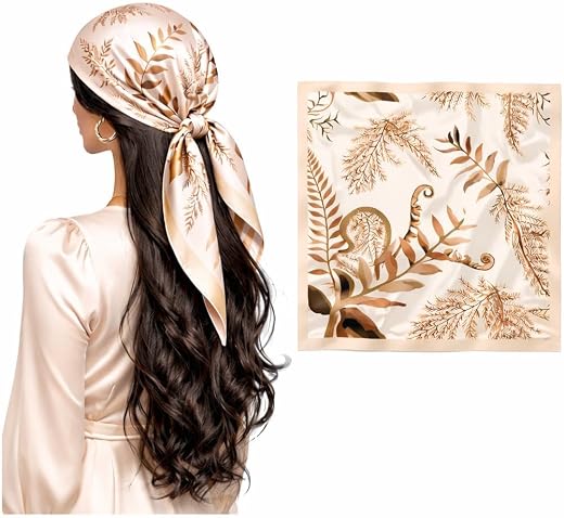 AMN Trendzz Satin Silk Scarf for Women, Stylish Satin Scarf 65×65 cm Square, Scarf for Women Elegant Head and Neck Accesso...