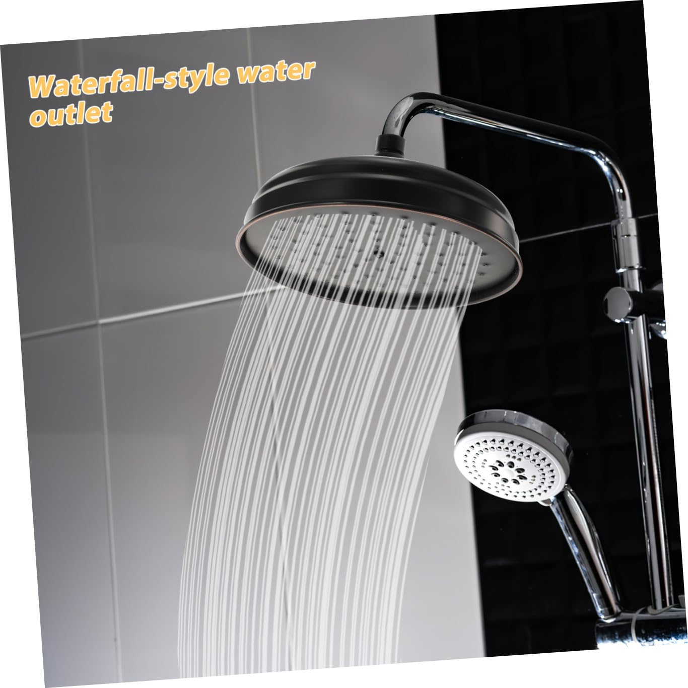 SHINEOFI Rociador de Ducha de Lluvia de Cobre para Baño y Sistema Antiobstrucción Retro Salida Tipo Cascada Diseño Delicado y Peso Ligero