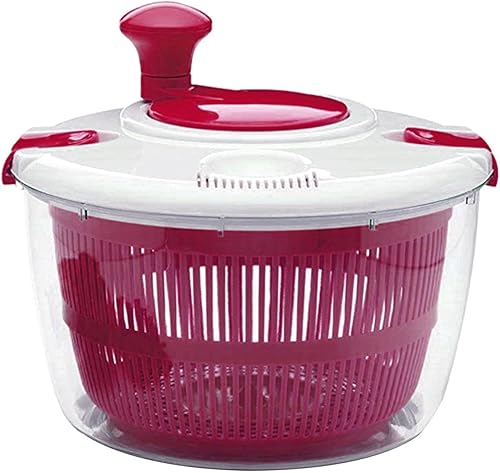 Molinillo de ensalada grande Lavar, secar lechuga y producir secadora, manual de cocina, gran capacidad de 5 litros con cierre seguro de tapa y