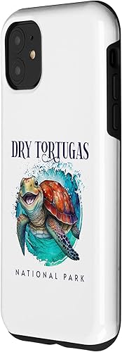 Miniatura 2 de Funda para iPhone 11 Dry Tortugas National Park Watercolor Happy Sea Turtle