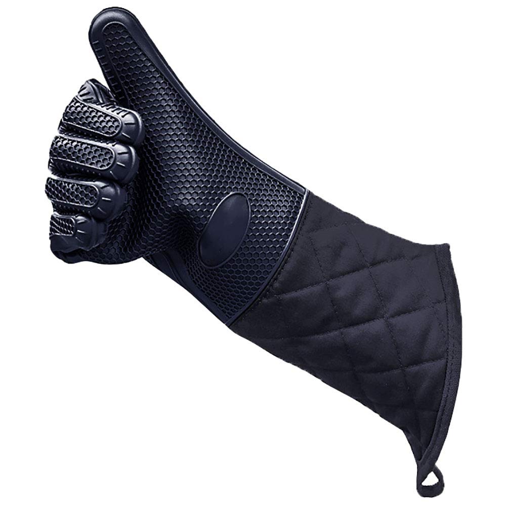 Grillhandschuhe Hitzebeständig, rutschfeste Silikon Backhandschuhe Kaminhandschuh Ofenhandschuhe Grill Kochhandschuhe für Küche