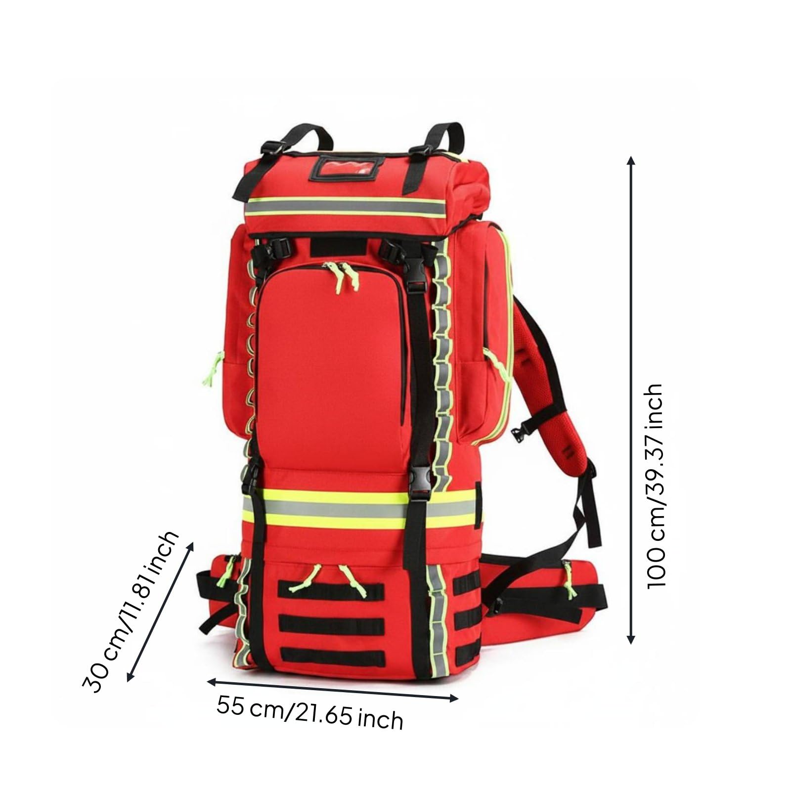 Zaino Impermeabile Modulare Rapido Accesso Tascabili Strutturati Spallacci Rinforzati Materiale Oxford Adatto per Interventi Operazioni Campo, Zaino Di Emergenza Rosso, Array, Rosso