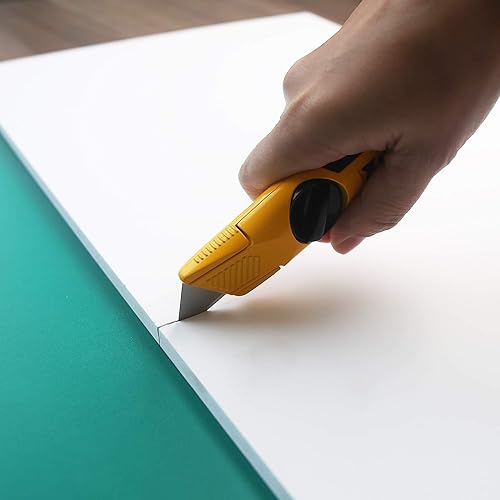 Miniatura 3 de XW Cuchillo utilitario de hoja fija, cortador de paneles de yeso resistente no retráctil, 10 cuchillas adicionales incluidas, paquete de 2