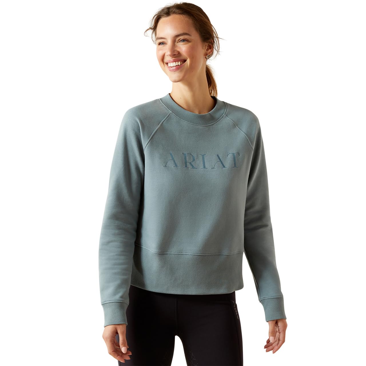 Women's Martine Sweatshirt Long Sleeve in Steel Sage, Size X-Large, by Ariat