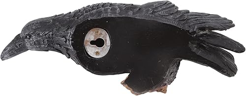 Miniatura 7 de MEUMITY Adorno de cuervo para montar en la pared,Estatua de cuervo de resina vívida,Adorno único de pájaro montado en la pared para decoración del