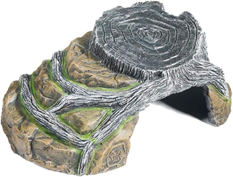 Reptile Hideout, Reptile Cave Box Habitat Corner Decor Lizard Snake Turtle Hideouts Reptile Box Accessories Ornaments (21.5 * 13 * 7cm)