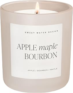Sweet Water Decor Autumn Candle for Home, Scented - Apple Maple & Bourbon - Long Lasting 70 Hours Burn Time Candle Soy Wax - Decorative Candles Scented for Fall - Designed in USA 15oz