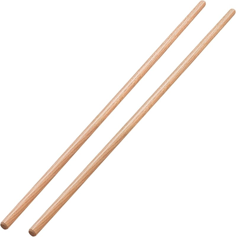 Paquete de 2 rodillos de amasar finos extralargos de 3/4 de pulgada de diámetro y 80 cm de largo de madera para hornear masa, hechos a mano para hornear grandes, pizza, tortilla, pan, tarta de nueces