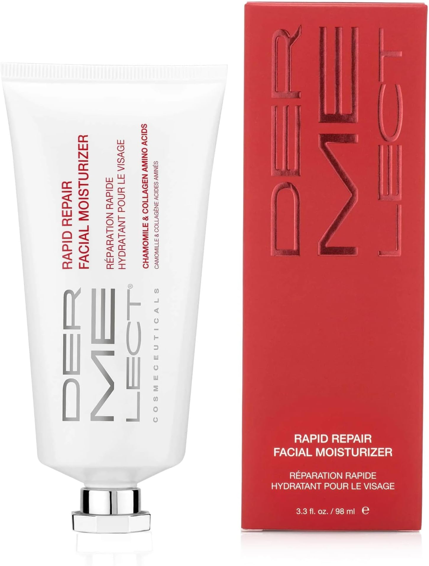 Dermelect Rapid Repair Facial Moisturizer for Face Anti Aging Cream with Chamomile Azulene Collagen Avocado Oil Grape Seed, Hydrating for Sensitive Skin Dryness Dullness Fine Lines & Wrinkles 3.3 oz