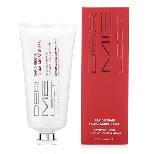 Dermelect - Crema hidratante facial de reparación rápida para la cara, crema antienvejecimiento con manzanilla, azuleno, colágeno, aceite de