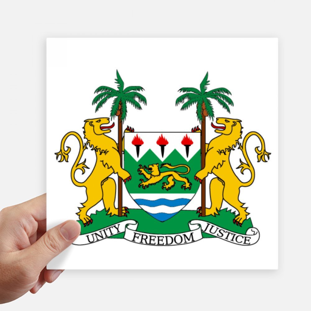 Autocollant carré Sierra Leone 20 cm pour décorer gourde et bagage