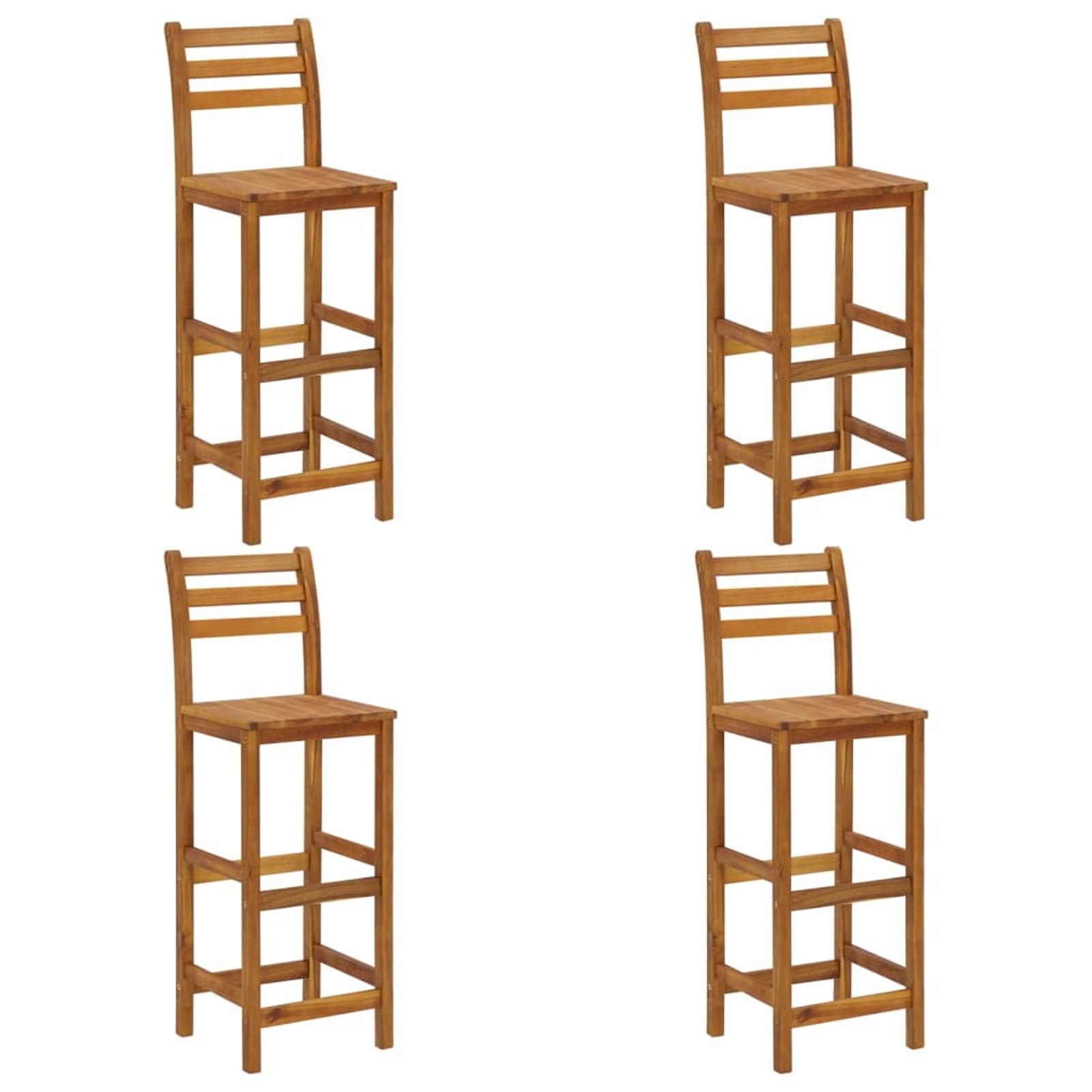 ZHOUMIN Ensemble de Bar de Jardin 5 pcs Bois d'acacia Solide z,Ensemble Bar Exterieur,Ensemble Table et Chaise de Bar,Salon de Jardin Exterieur