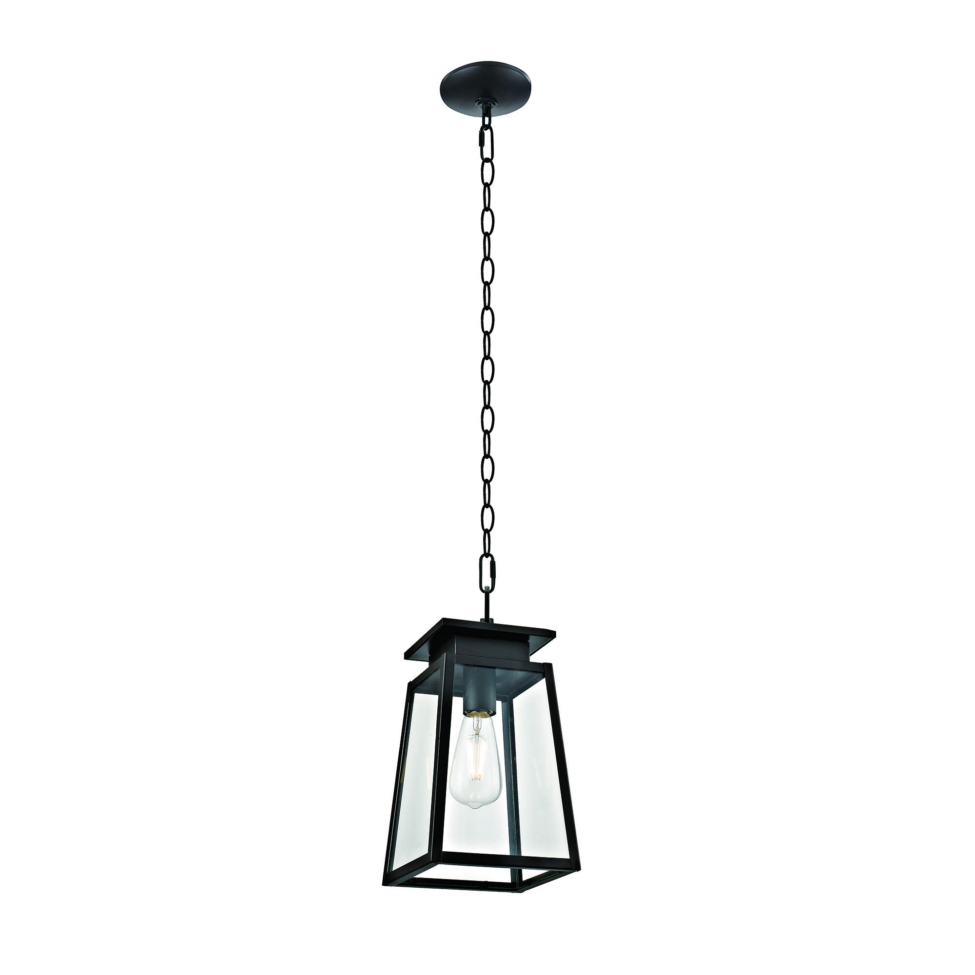 31798 Citadel Collection 1-Light Transitional Outdoor Pendant, Clear Glass, Dark Bronze
