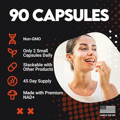 Miniatura 5 de UTOYA NAD 1500+ Suplementos de ribósido de nicotinamida - Suplemento Trans-Resveratrol apoya el metabolismo y la reparación de energía celular,