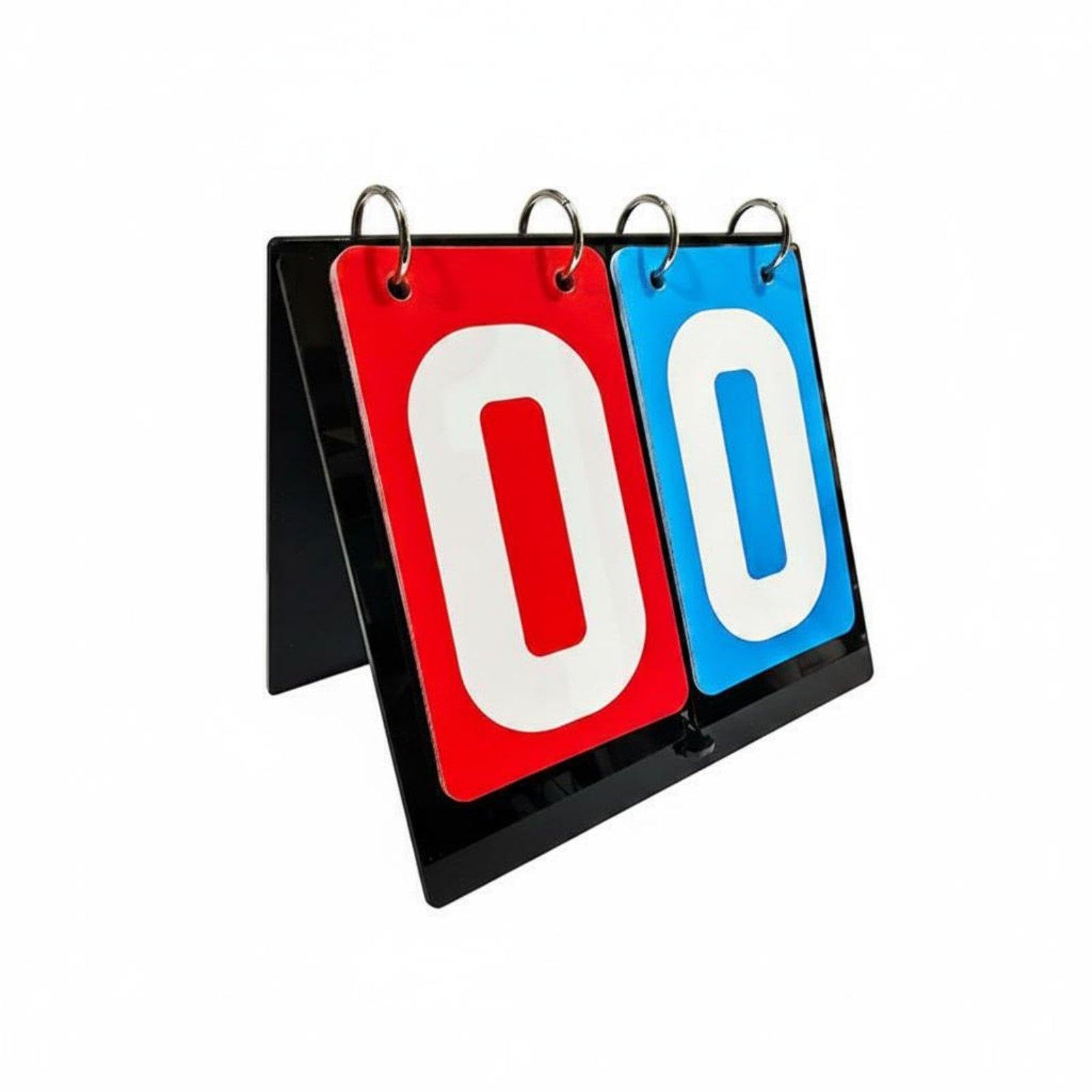 Flip Scoreboard Smooth Turning Tabletop Score Keeper Stainless Steel Rings Manual Score Turner for Coaches, Referees, Basketball Games, Table Tennis Red Blue Acrylic 2-Digit-image-39