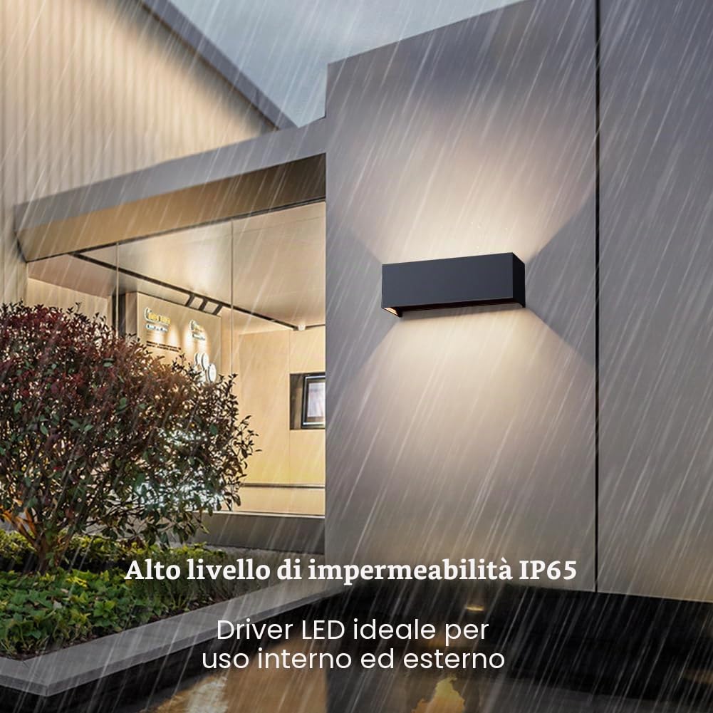 Klighten lampade da parete 30W Esterno/Interno Moderno,lampada da esterno Bianco Caldo 4000K Applique da Parete,IP65 Impermeabile,Angolo del Fascio Regolabile Applique(Antracite)
