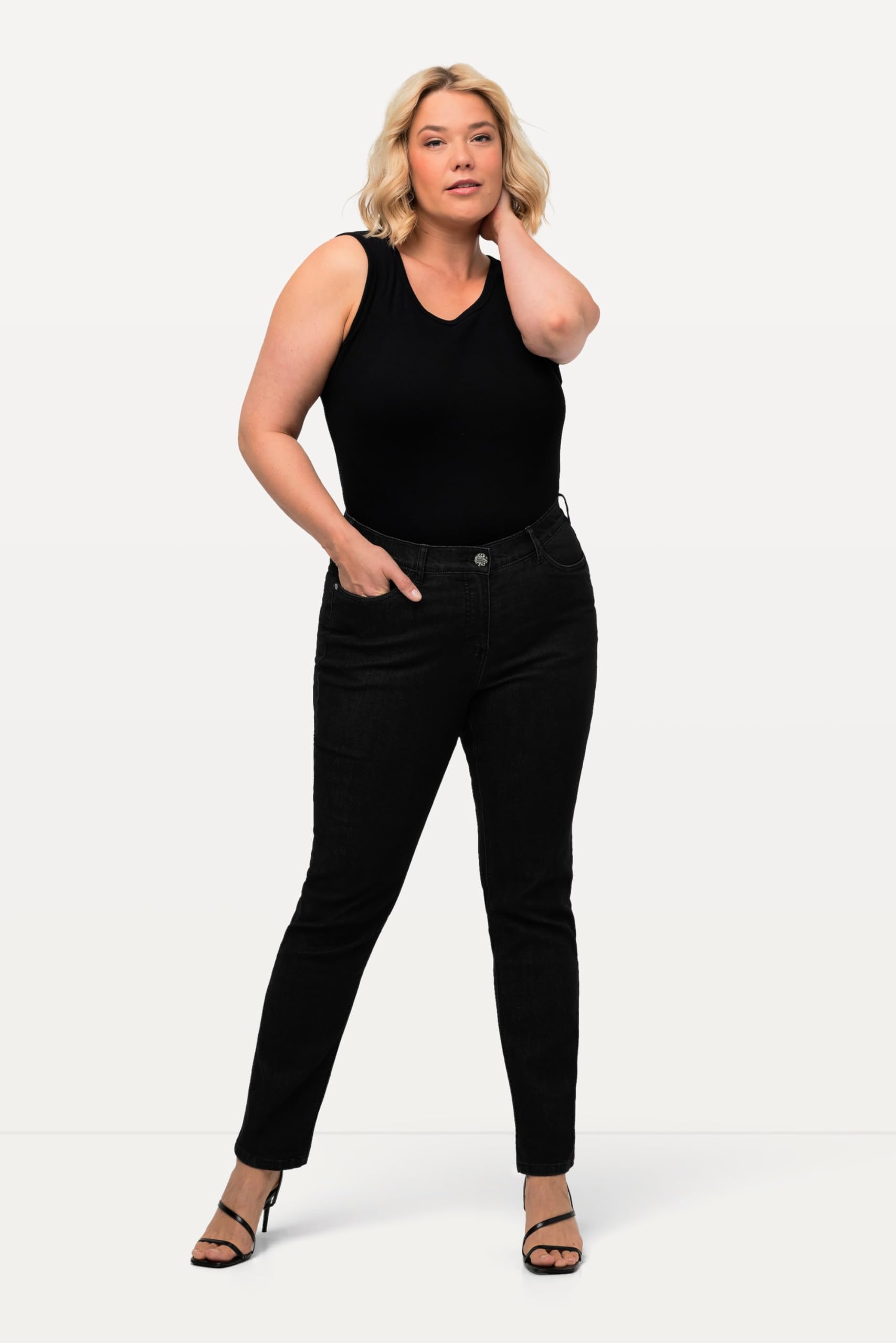 Ulla Popken Damen Basic-Shirt, Rundhals T-Shirt (1er Pack)