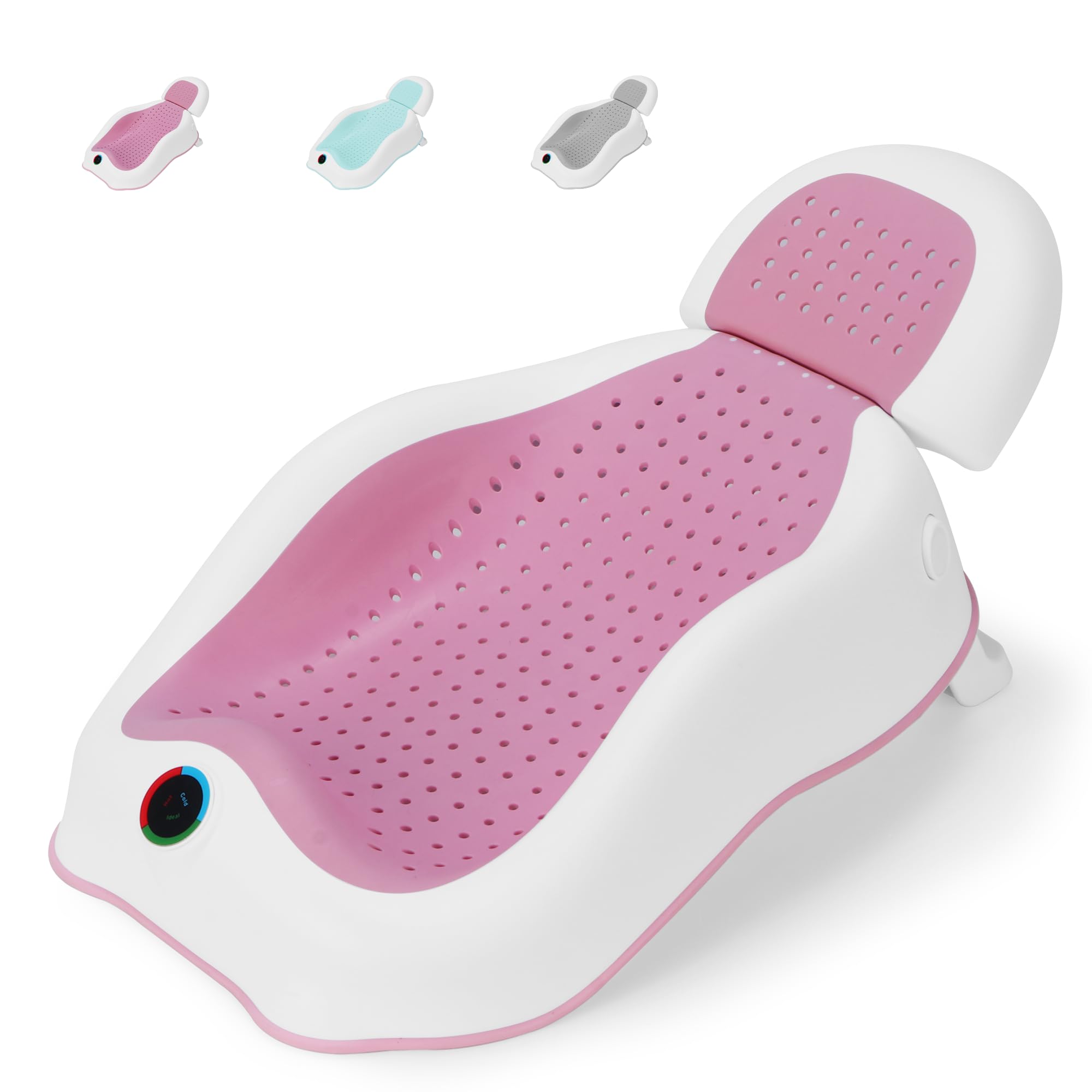Babove Baby Bath Support | Newborn Bathtub, Toddler Bath Seat, Foldable, 2 Position - Newborn Essentials (Light Red) — image 1